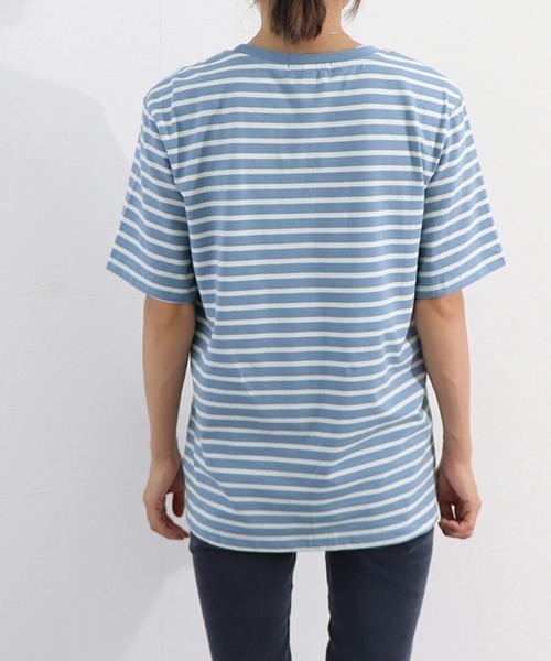 Miniministore(ミニミニストア)の「カラーボーダー Tシャツ レディース半袖(Tシャツ/カットソー・レディース・グリーン/ダークネイビー/ブルー/イエロー・FREE)」の17枚目の写真