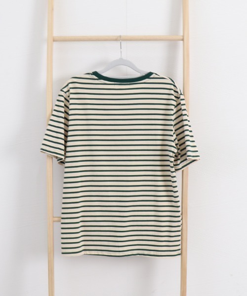 Miniministore(ミニミニストア)の「カラーボーダー Tシャツ レディース半袖(Tシャツ/カットソー・レディース・グリーン/ダークネイビー/ブルー/イエロー・FREE)」の19枚目の写真