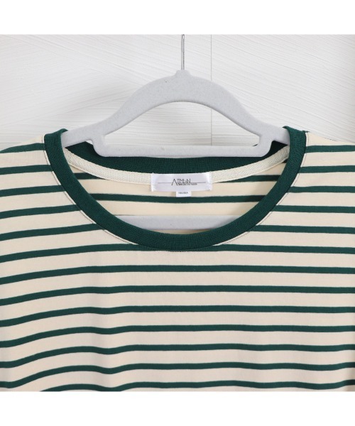 Miniministore(ミニミニストア)の「カラーボーダー Tシャツ レディース半袖(Tシャツ/カットソー・レディース・グリーン/ダークネイビー/ブルー/イエロー・FREE)」の20枚目の写真