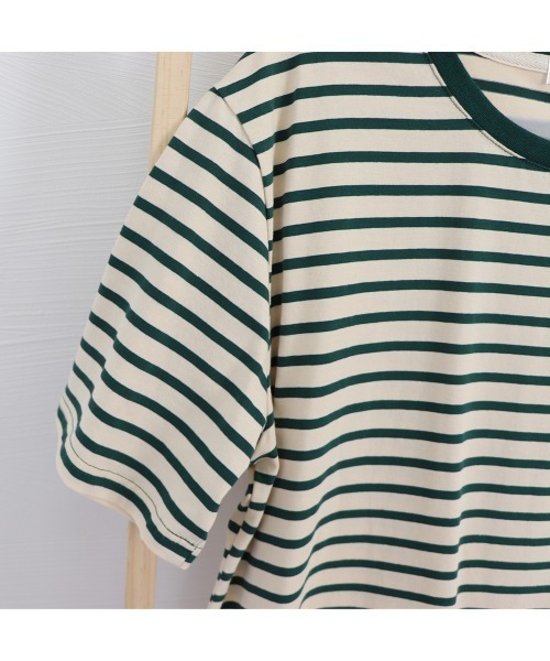 Miniministore(ミニミニストア)の「カラーボーダー Tシャツ レディース半袖(Tシャツ/カットソー・レディース・グリーン/ダークネイビー/ブルー/イエロー・FREE)」の21枚目の写真