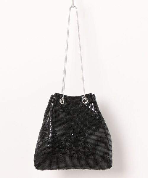 TITE IN THE STORE（ティテ　インザ　ストア）の「CO ﾒﾀﾙﾒｯｼｭ巾着ﾄｰﾄﾊﾞｯｸﾞ（ショルダーバッグ・レディース・ブラック/シルバー・FREE）」の2枚目の写真