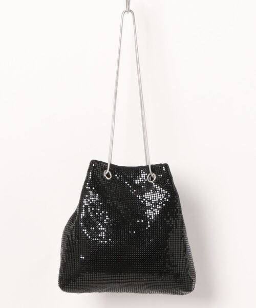 TITE IN THE STORE（ティテ　インザ　ストア）の「CO ﾒﾀﾙﾒｯｼｭ巾着ﾄｰﾄﾊﾞｯｸﾞ（ショルダーバッグ・レディース・ブラック/シルバー・FREE）」の3枚目の写真