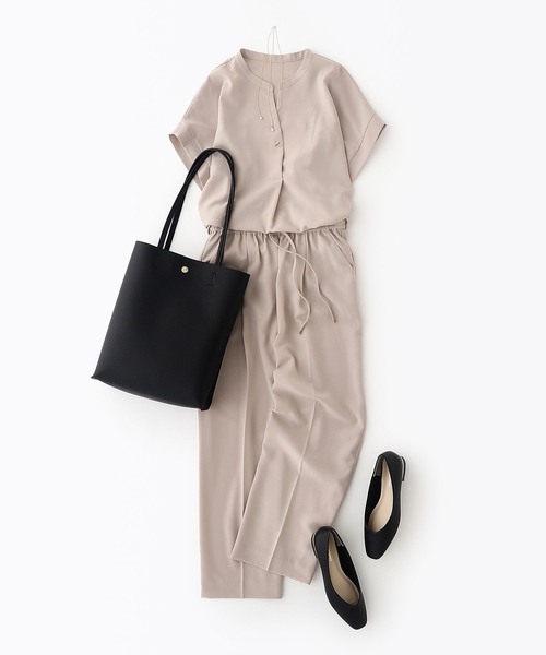 OPAQUE.CLIP（オペークドットクリップ）の「◆【軽量／A4サイズ対応／通勤対応】シュリンク合皮シンプルトートバッグ（トートバッグ・レディース・ベージュ/ライトグレー/ブラック/シルバー・00）」の22枚目の写真