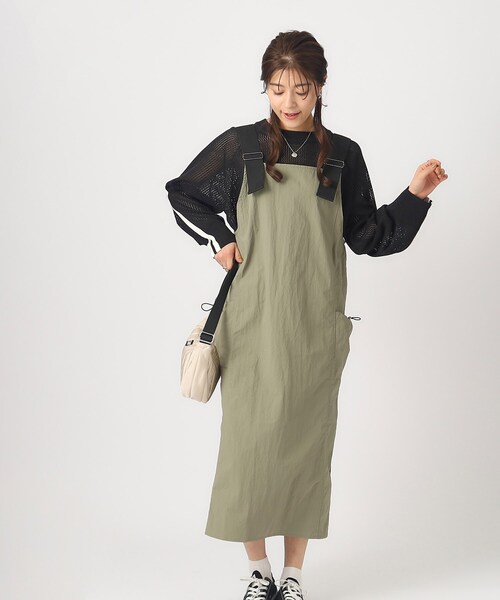 Cutie Blonde(キューティーブロンド)の「◆着丈が調節できる ナイロンジャンスカ(ワンピース・レディース・ダークグレー/ブラック/オリーブ・02/03/04)」の8枚目の写真