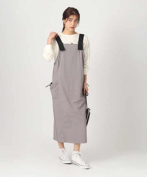 Cutie Blonde(キューティーブロンド)の「◆着丈が調節できる ナイロンジャンスカ(ワンピース・レディース・ダークグレー/ブラック/オリーブ・02/03/04)」の14枚目の写真