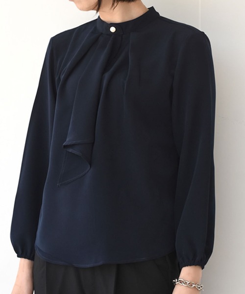 aquagarage（アクアガレージ）の「スカーフタイブラウス レディース 春 秋 冬 長袖 M L  | アクアガレージ aquagarage（シャツ/ブラウス・レディース・アイボリー/スモークピンク/ワイン/ホワイト系その他/ブラック系その他/グリーン系その他/ピンク系その他/ベージュ/ネイビー/ブラック/ライトブルー・M/L）」の8枚目の写真