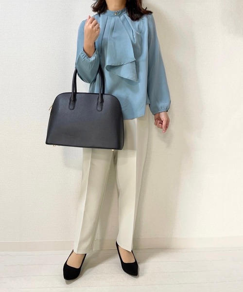 aquagarage（アクアガレージ）の「スカーフタイブラウス レディース 春 秋 冬 長袖 M L  | アクアガレージ aquagarage（シャツ/ブラウス・レディース・アイボリー/スモークピンク/ワイン/ホワイト系その他/ブラック系その他/グリーン系その他/ピンク系その他/ベージュ/ネイビー/ブラック/ライトブルー・M/L）」の17枚目の写真