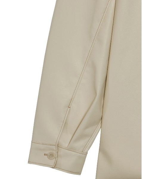 Ameri（アメリ）の「REVERSIBLE SYNTHETIC LEATHER JACKET（ライダースジャケット・レディース・アイボリー/ブラウン・SMALL/MEDIUM）」の11枚目の写真