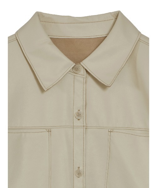 Ameri（アメリ）の「REVERSIBLE SYNTHETIC LEATHER JACKET
