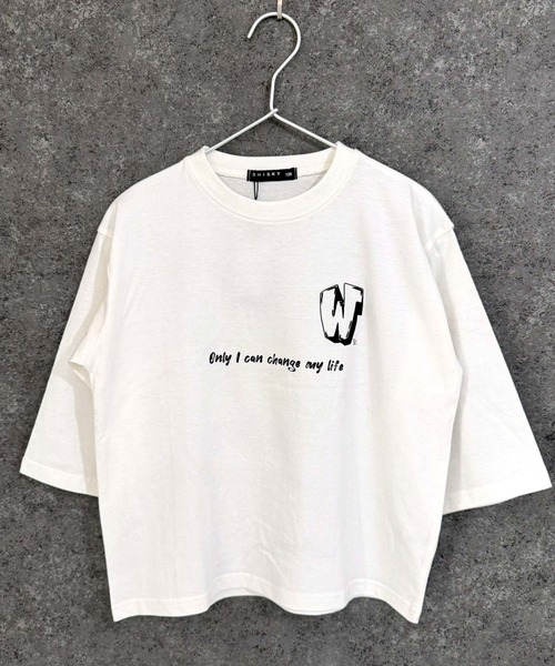 THE CASUAL（カジュアル）の「オーバーサイズ　プリント　ロンT（Tシャツ/カットソー・キッズ・ブラック系/チャコール/ベージュ/ネイビー/パープル/ブラック系1/ベージュ系/オフホワイト/ブラック系2/杢グレー/グレー系/ダークグリーン/ホワイト系/ホワイト系1/ホワイト系2/ブラック・120cm/130cm/140cm/150cm/160cm/110cm）」の21枚目の写真