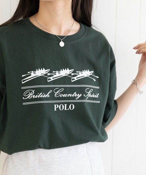 POLO BCS(ポロ ビーシーエス)の「【POLO BCS】Boat oversize print Tee / クラシカルマリンボート オーバーサイズTシャツ(Tシャツ/カットソー・レディース・ホワイト/ブラック/グリーン/ネイビー・S/M/L/XL/XS)」の6枚目の写真