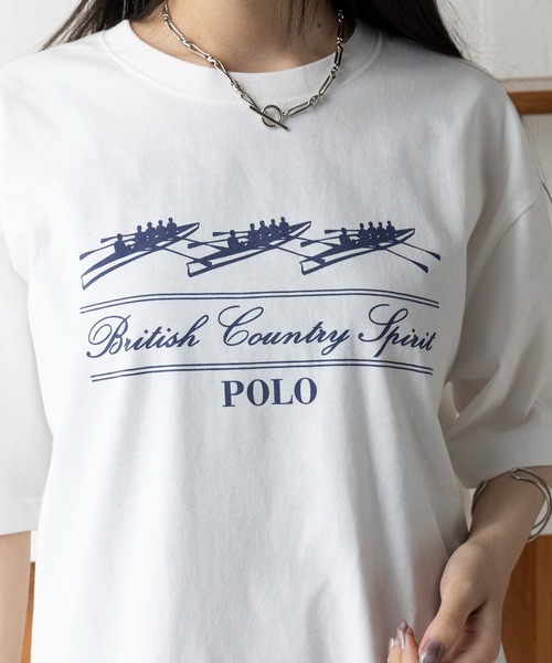 POLO BCS(ポロ ビーシーエス)の「【POLO BCS】Boat oversize print Tee / クラシカルマリンボート オーバーサイズTシャツ(Tシャツ/カットソー・レディース・ホワイト/ブラック/グリーン/ネイビー・S/M/L/XL/XS)」の14枚目の写真