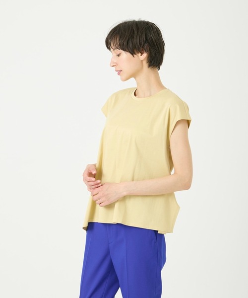 I.T.'S international(イッツインターナショナル)の「スムースコットンアシンメトリーカットソー(Tシャツ/カットソー・レディース・イエロー/オレンジ/ブルー/グレー/チャコールグレー・フリー)」の15枚目の写真