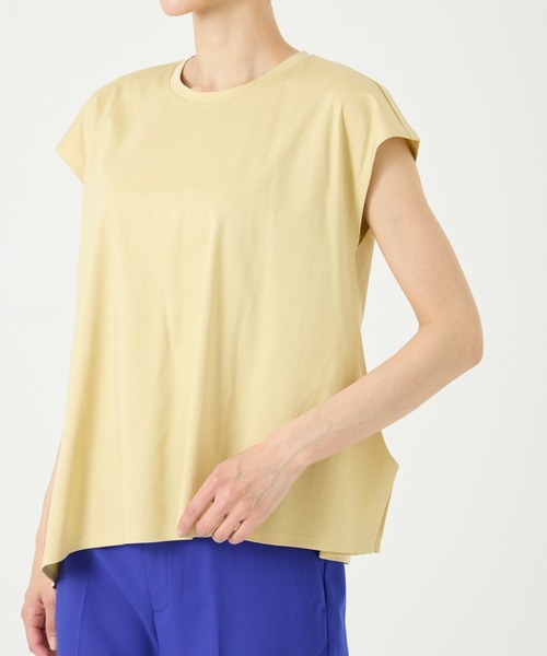 I.T.'S international(イッツインターナショナル)の「スムースコットンアシンメトリーカットソー(Tシャツ/カットソー・レディース・イエロー/オレンジ/ブルー/グレー/チャコールグレー・フリー)」の19枚目の写真