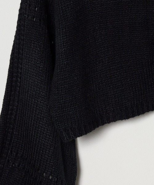 ROOPTOKYO(ループトウキョウ)の「フロントスリットルーズショートニットセーター(ニット/セーター・レディース・アイボリー/パープル/カーキ/ブラック・FREE)」の7枚目の写真