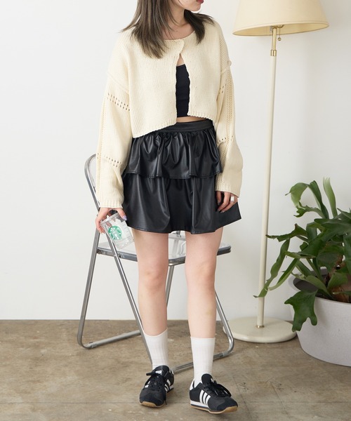 ROOPTOKYO(ループトウキョウ)の「フロントスリットルーズショートニットセーター(ニット/セーター・レディース・アイボリー/パープル/カーキ/ブラック・FREE)」の19枚目の写真