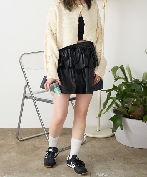 ROOPTOKYO(ループトウキョウ)の「フロントスリットルーズショートニットセーター(ニット/セーター・レディース・アイボリー/パープル/カーキ/ブラック・FREE)」の20枚目の写真