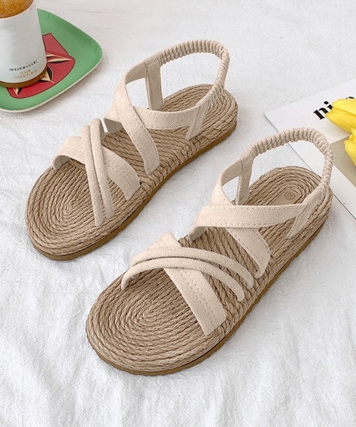 Miniministore（ミニミニストア）の「ビーチサンダル ストラップサンダル 夏（サンダル・レディース・ベージュ/ブラック・23.0cm/25.0cm/24.5cm/24.0cm/22.5cm/23.5cm）」の2枚目の写真