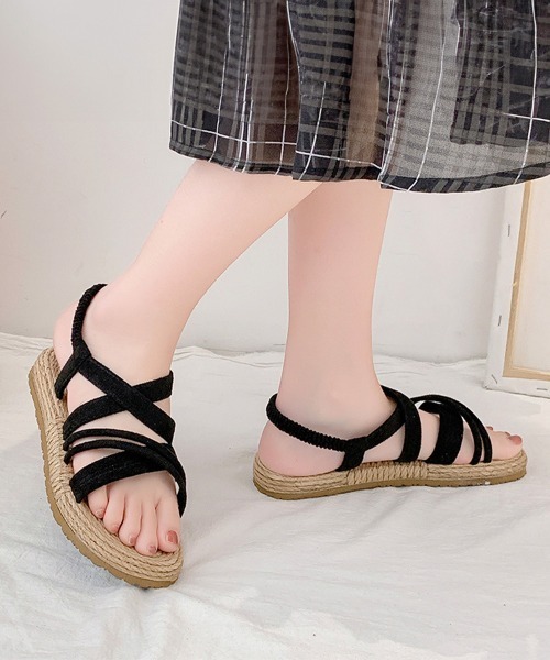 Miniministore（ミニミニストア）の「ビーチサンダル ストラップサンダル 夏（サンダル・レディース・ベージュ/ブラック・23.0cm/25.0cm/24.5cm/24.0cm/22.5cm/23.5cm）」の5枚目の写真