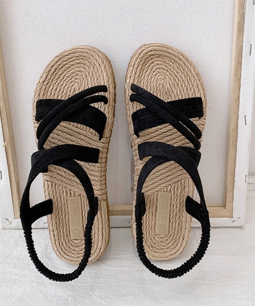 Miniministore（ミニミニストア）の「ビーチサンダル ストラップサンダル 夏（サンダル・レディース・ベージュ/ブラック・23.0cm/25.0cm/24.5cm/24.0cm/22.5cm/23.5cm）」の12枚目の写真