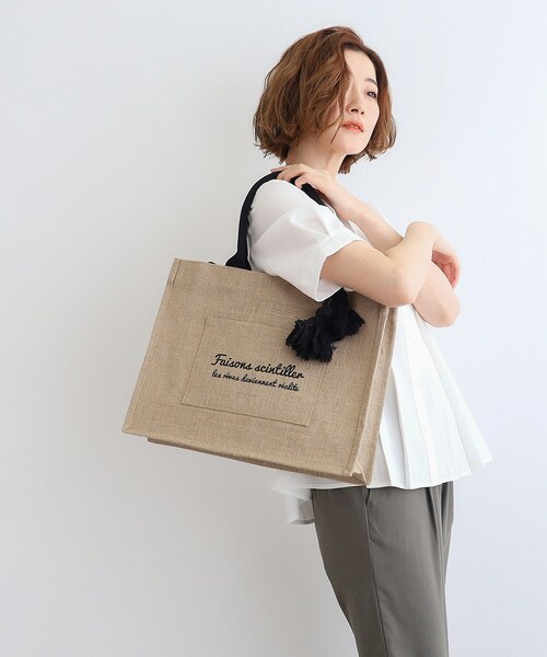 grove（グローブ）の「◆ジュートメッセージ2WAYトート（トートバッグ・レディース・ブルー系2/ブラック系6/ブラック・00）」の22枚目の写真