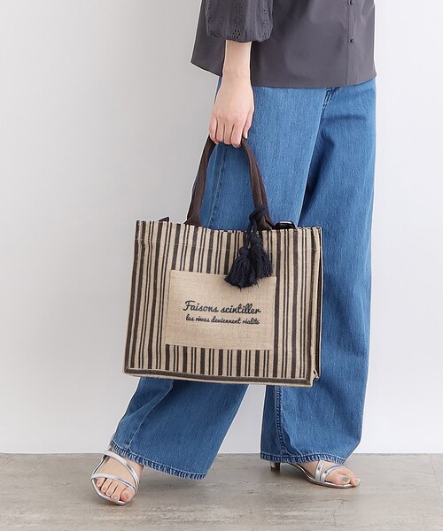 grove（グローブ）の「◆ジュートメッセージ2WAYトート（トートバッグ・レディース・ブルー系2/ブラック系6/ブラック・00）」の19枚目の写真