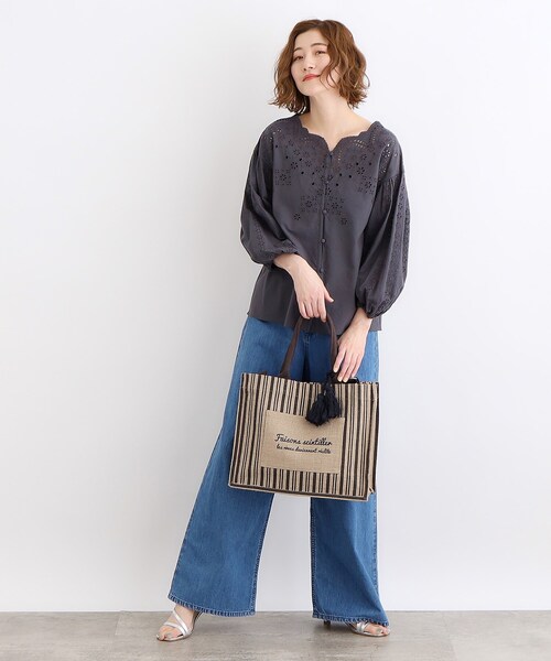 grove（グローブ）の「◆ジュートメッセージ2WAYトート（トートバッグ・レディース・ブルー系2/ブラック系6/ブラック・00）」の21枚目の写真