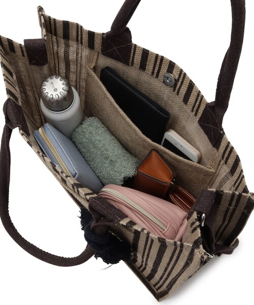 grove（グローブ）の「◆ジュートメッセージ2WAYトート（トートバッグ・レディース・ブルー系2/ブラック系6/ブラック・00）」の8枚目の写真