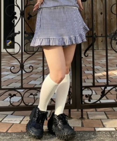 【セール】GINGHAM CHECK FRILL SKIRT パンツ（その他パンツ）｜Candy Stripper（キャンディストリッパー）