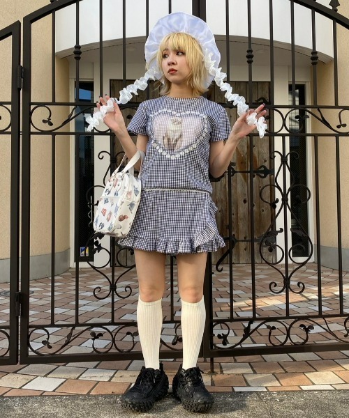 Candy Stripper（キャンディストリッパー）の「GINGHAM CHECK FRILL SKIRT パンツ（その他パンツ・レディース・ブラック/ピンク/ライトブルー・2）」の9枚目の写真