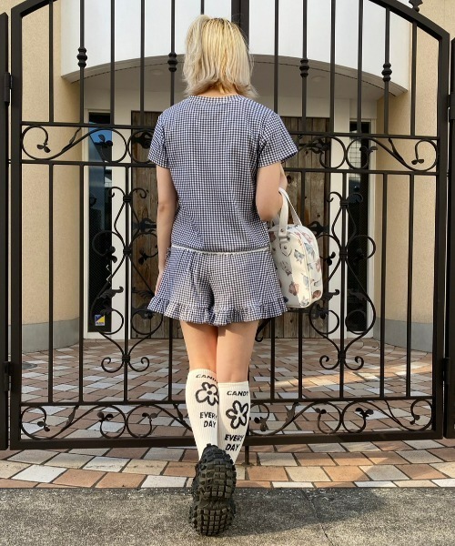 Candy Stripper（キャンディストリッパー）の「GINGHAM CHECK FRILL SKIRT パンツ（その他パンツ・レディース・ブラック/ピンク/ライトブルー・2）」の11枚目の写真