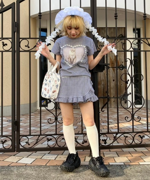 Candy Stripper（キャンディストリッパー）の「GINGHAM CHECK FRILL SKIRT パンツ（その他パンツ・レディース・ブラック/ピンク/ライトブルー・2）」の12枚目の写真