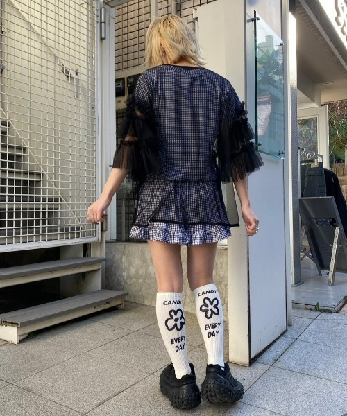 Candy Stripper（キャンディストリッパー）の「GINGHAM CHECK FRILL SKIRT パンツ（その他パンツ・レディース・ブラック/ピンク/ライトブルー・2）」の19枚目の写真