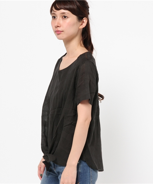 LBC(エルビーシー)の「コットンドビー裾リボンブラウス(シャツ/ブラウス・レディース・ダークグレー/マスタード・MEDIUM/LARGE)」の7枚目の写真