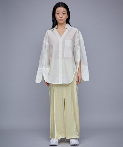 THINGS THAT MATTER（シングス ザット マター）の「【ZOZO限定商品】DETACHABLE COLLAR SHEER BIG SHIRTS / デタッチャブルカラーシアービッグシャツ（シャツ/ブラウス・レディース・ブルー/ホワイト/ラベンダー・FREE）」の18枚目の写真