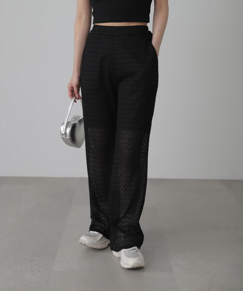 FREE'S MART（フリーズマート）の「◆レースフレアパンツ（その他パンツ・レディース・ブラック/ホワイト・MEDIUM/SMALL）」の10枚目の写真