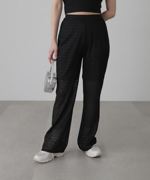 FREE'S MART（フリーズマート）の「◆レースフレアパンツ（その他パンツ・レディース・ブラック/ホワイト・MEDIUM/SMALL）」の11枚目の写真