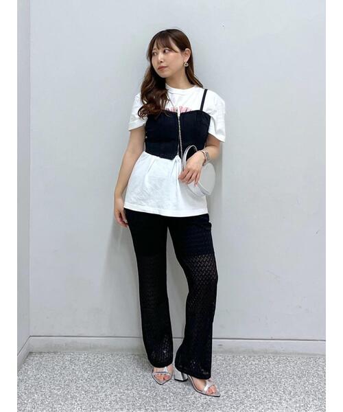 FREE'S MART（フリーズマート）の「◆レースフレアパンツ（その他パンツ・レディース・ブラック/ホワイト・MEDIUM/SMALL）」の13枚目の写真