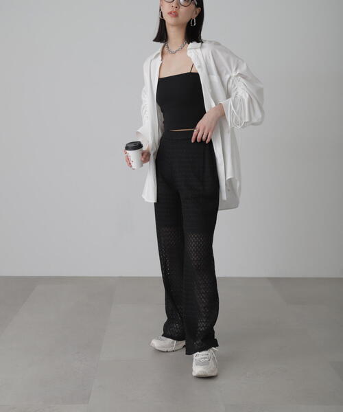 FREE'S MART（フリーズマート）の「◆レースフレアパンツ（その他パンツ・レディース・ブラック/ホワイト・MEDIUM/SMALL）」の18枚目の写真