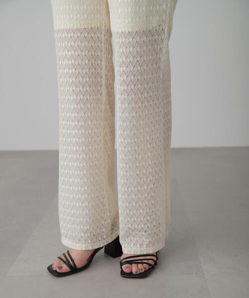 FREE'S MART（フリーズマート）の「◆レースフレアパンツ（その他パンツ・レディース・ブラック/ホワイト・MEDIUM/SMALL）」の7枚目の写真