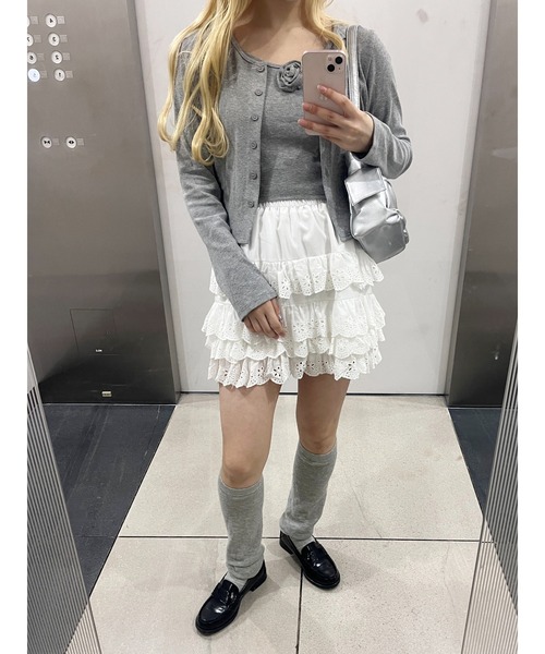 WC(ダブル シー)の「コットンレースティアードミニスカート(スカート・レディース・ホワイト・FREE)」の3枚目の写真