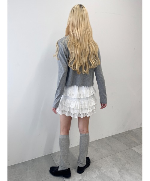 WC(ダブル シー)の「コットンレースティアードミニスカート(スカート・レディース・ホワイト・FREE)」の9枚目の写真