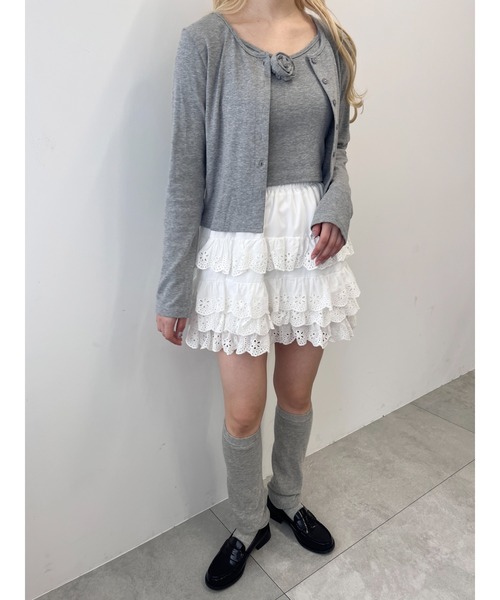 WC(ダブル シー)の「コットンレースティアードミニスカート(スカート・レディース・ホワイト・FREE)」の10枚目の写真