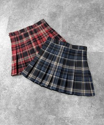 【jiasecond.】チェック柄プリーツミニスカート / ボトムス スカート プリーツ チェック スクール ミニ レッド ネイビー Y2K