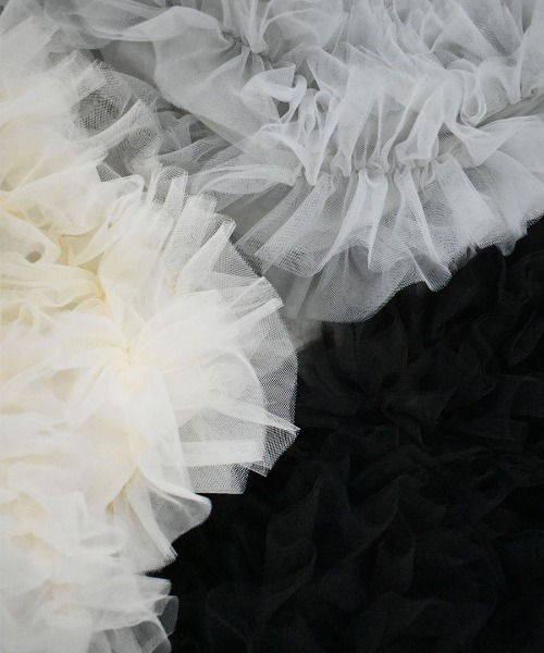 Reurie'(レウリィ)の「チュールショルダーバッグ/tulle shoulder bag シアー フリル ギャザー ワンショルダー ワンハンドル ミニバッグ トートバッグ ガーリー カジュアル 韓国 オーガンジー 3WAY マルチウェイ アイボリー ホワイト 白 ブラック 黒 グレー モノトーン くしゅくしゅ(メッセンジャーバッグ・レディース・ブラック/グレー/アイボリー・FREE)」の22枚目の写真