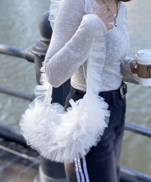 セール】チュールショルダーバッグ／tulle shoulder bag シアー
