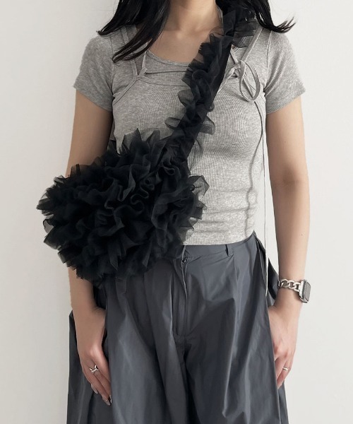 セール】チュールショルダーバッグ／tulle shoulder bag シアー