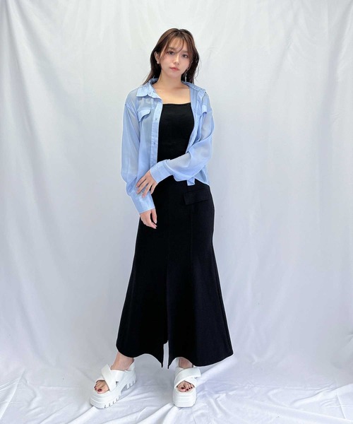 ENVYM（アンビー）の「ショートシアーシャツ（シャツ/ブラウス・レディース・ホワイト/イエロー/ブルー・FREE）」の22枚目の写真