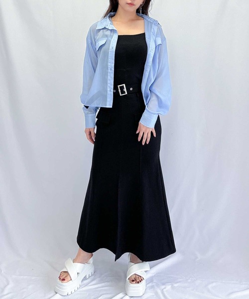 ENVYM（アンビー）の「ショートシアーシャツ（シャツ/ブラウス・レディース・ホワイト/イエロー/ブルー・FREE）」の20枚目の写真