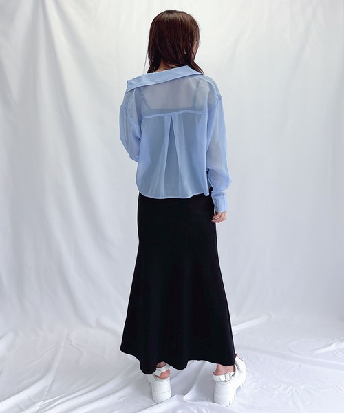 ENVYM（アンビー）の「ショートシアーシャツ（シャツ/ブラウス・レディース・ホワイト/イエロー/ブルー・FREE）」の17枚目の写真